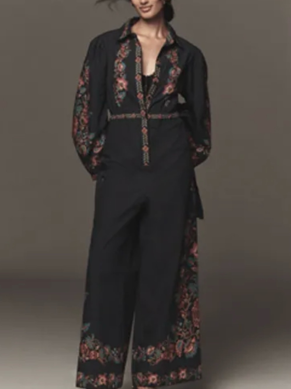 Farm Rio x Anthropologie Poplin Printed Shirting Jumpsuit - Medium - Picture 14 of 15